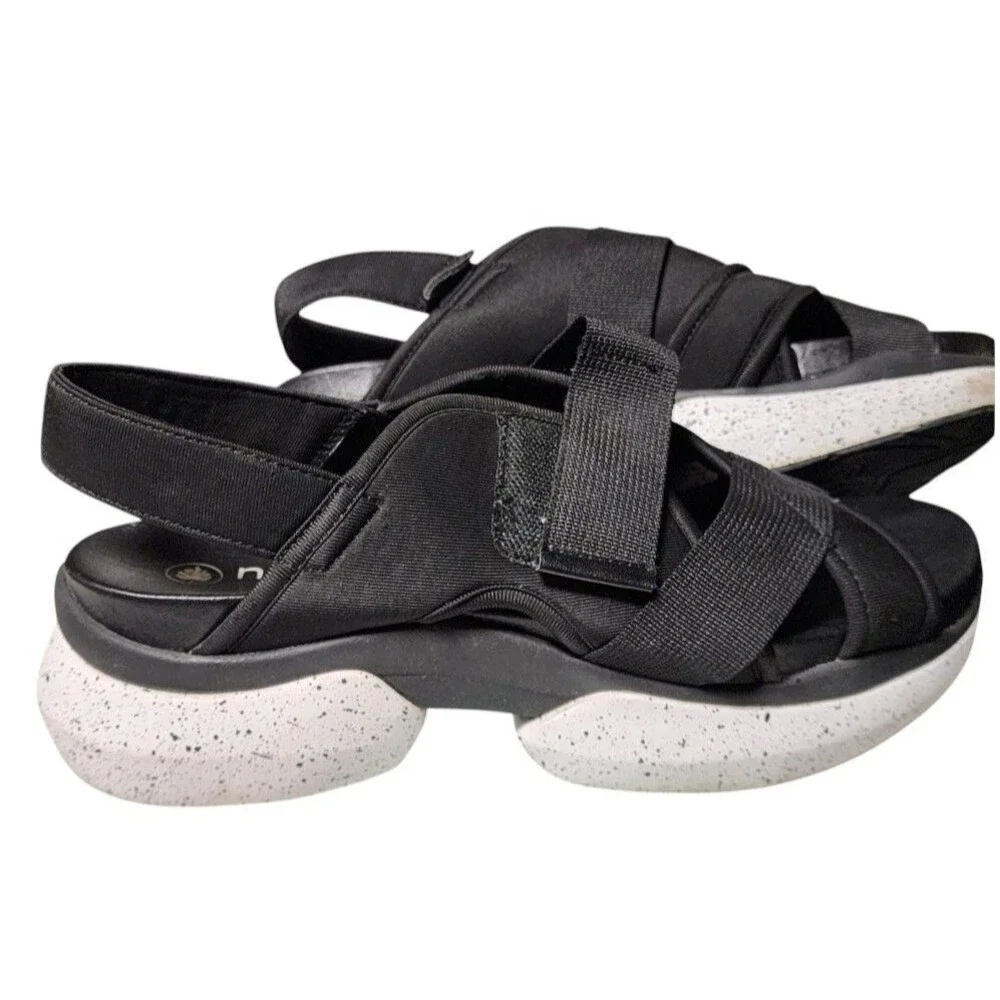 Nurture Roam Canyon Split Sole Platform Sandals Size 10 Black